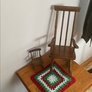 Wooden Rocking Chair Set